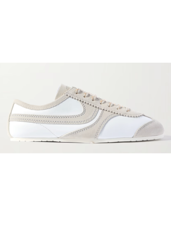 Dries Van Noten Suede-trimmed leather sneakers