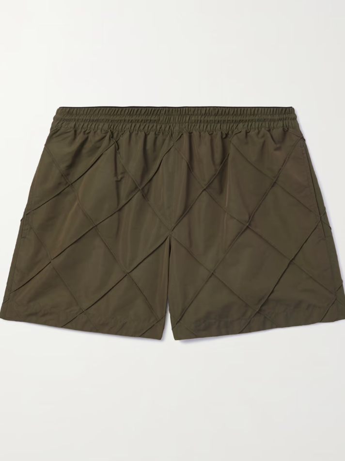 Bottega Veneta Straight-Leg Short-Length, Tech-Faille Swim Shorts