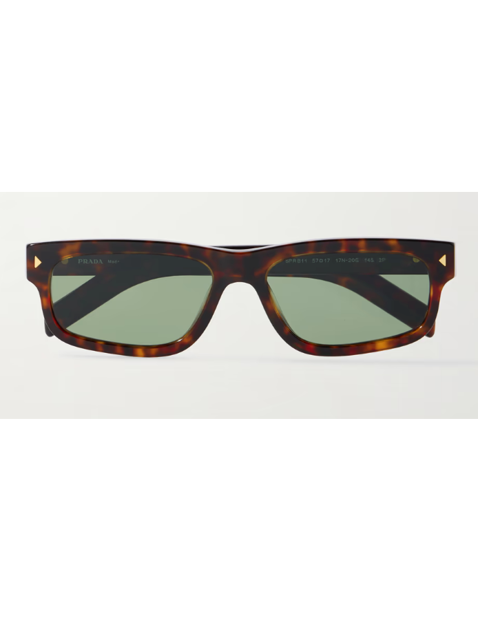 PRADA EYEWEAR Square-Frame Tortoiseshell Acetate Sunglasses
