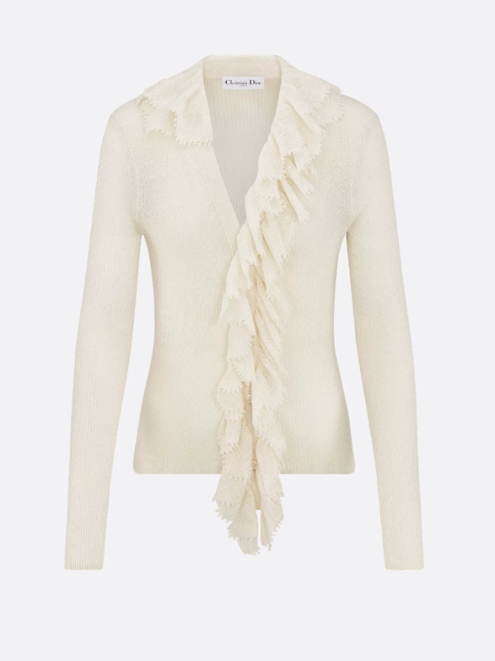 Dior Cardigan with Removable Ruched Collar