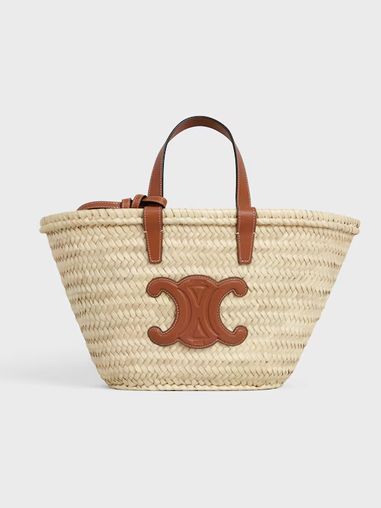 Celine Teen Celine Classic Panier in Palm Leaves and Calfskin